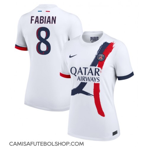 Camisa de time de futebol Paris Saint-Germain Fabian Ruiz #8 Replicas 2º Equipamento Feminina 2024-25 Manga Curta